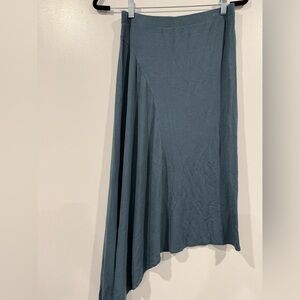 Asymmetrical blue midi skirt